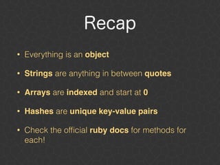 Ruby data types | PDF