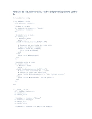 Ruby en 20 minutos | PDF