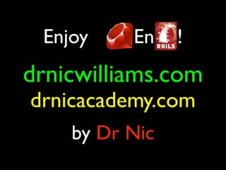 Enjoy    En    !
drnicwilliams.com
drnicacademy.com
    by Dr Nic