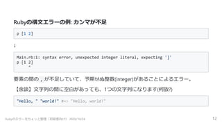 Rubyのエラーをちょっと整理（初級者向け) | PDF