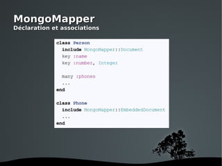 MongoMapper Déclaration et associations 