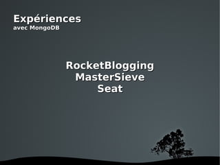 RocketBlogging MasterSieve Seat Expériences avec MongoDB 