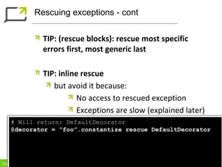Exceptions in Ruby - Tips and Tricks