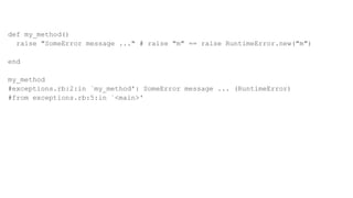 Ruby Exceptions | PPT