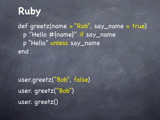 Bundler - Gemﬁle
source 'https:/
/rubygems.org'

!

gem 'rails', '3.2.6'

gem 'sqlite3'

gem 'jquery-rails'

!

# Gems used only for assets and not required

# in production environments by default.

group :assets do

gem 'sass-rails', '~> 3.2.3'

gem 'coffee-rails', '~> 3.2.1'

gem 'ugliﬁer', '>= 1.0.3'

end

 