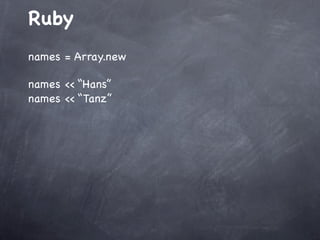 Ruby on Rails

DEMO
live coding

 