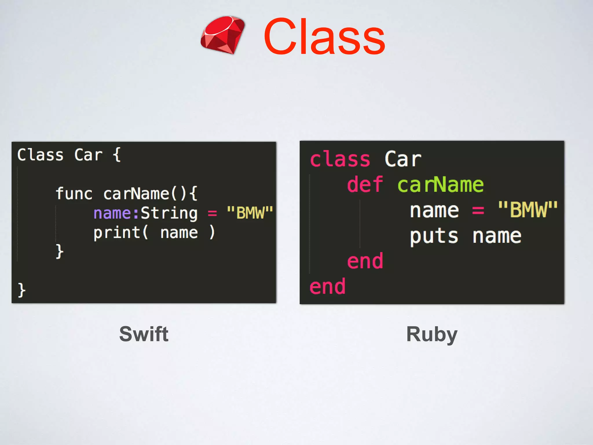 Class
Swift Ruby
 