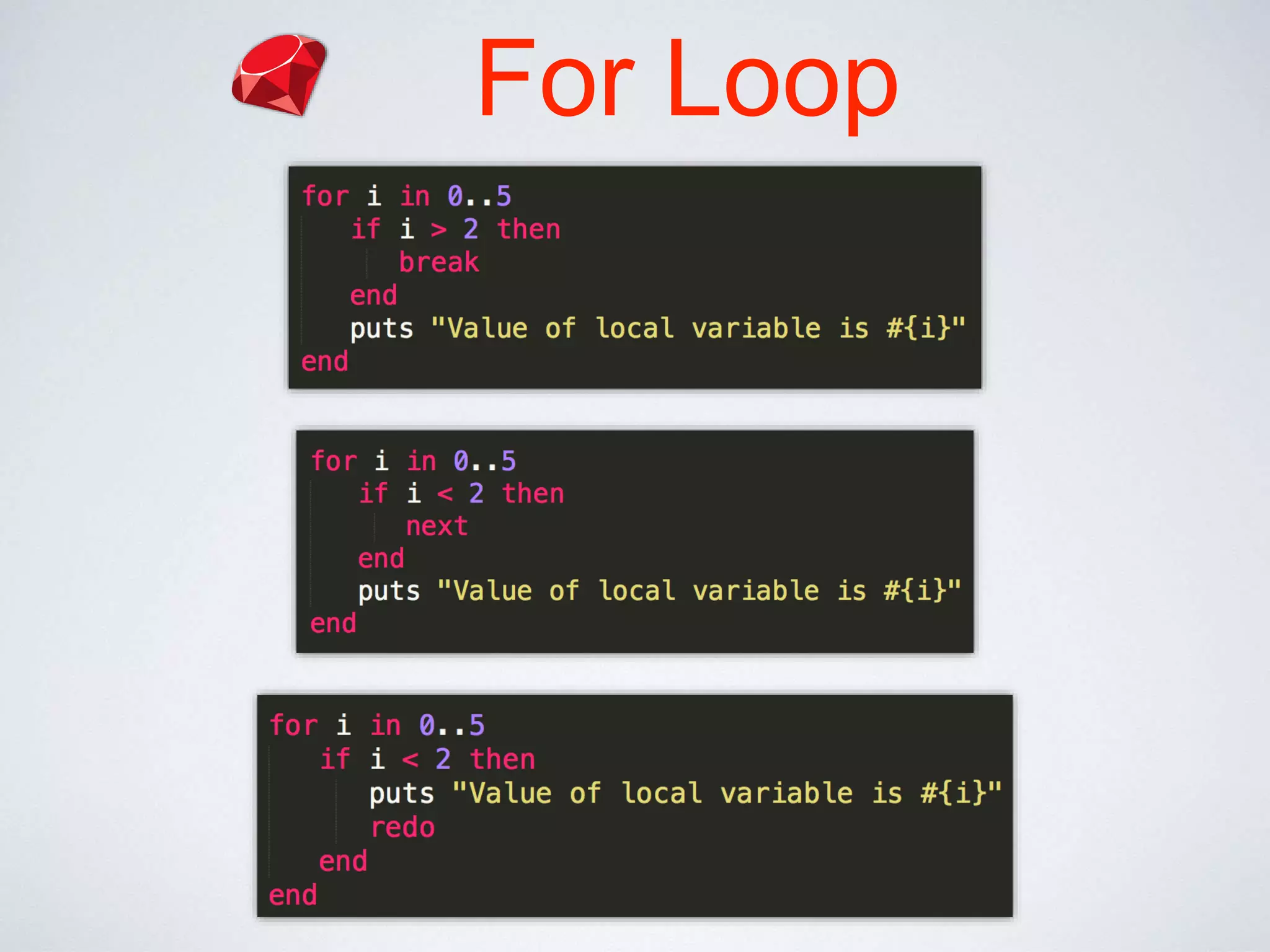 For Loop
 