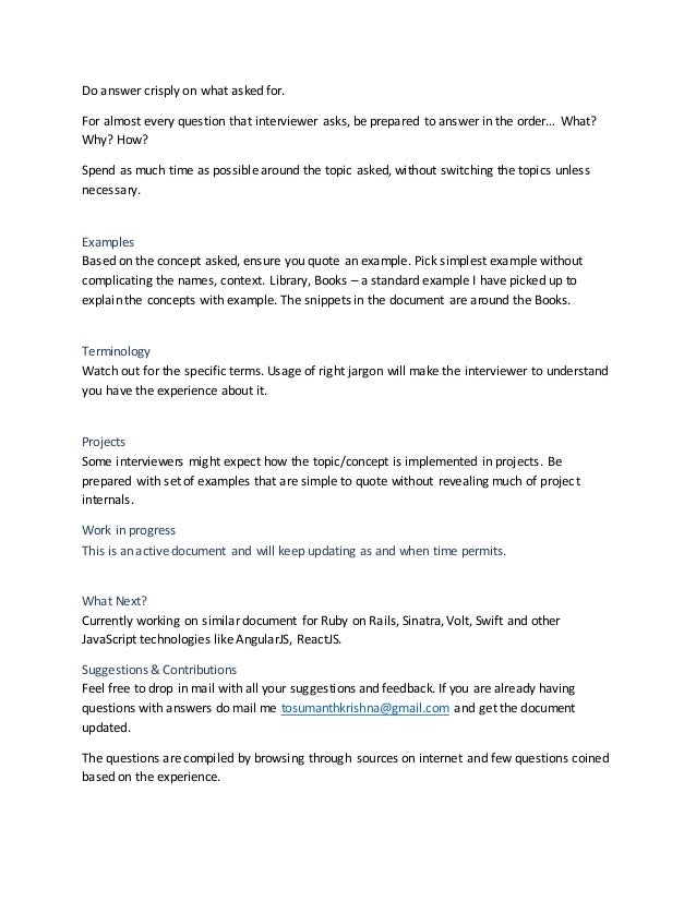 interview suggestions