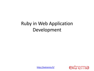 Ruby in web application development