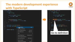 The modern development experience
with TypeScript
7
Go to definition
 
