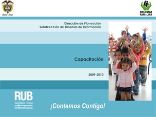 9/03/10 ¡Contamos Contigo! Dirección de Planeación Subdirección de Sistemas de Información Capacitación 2009-2010 