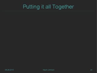 Putting it all Together




08-28-2010           Nephi Johnson     24
 