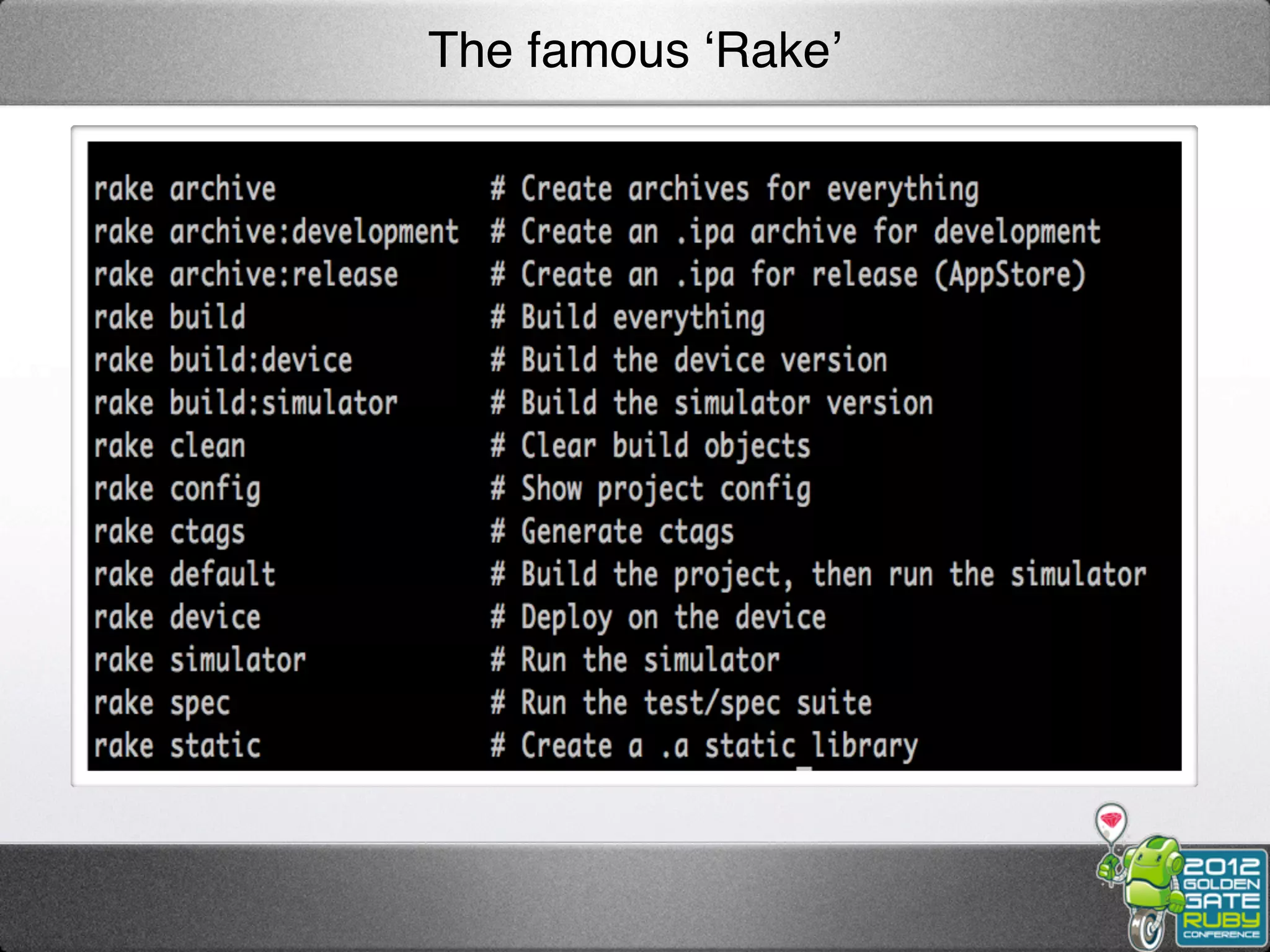The famous ‘Rake’
 