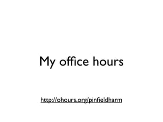 My ofﬁce hours

http://ohours.org/pinﬁeldharm
 