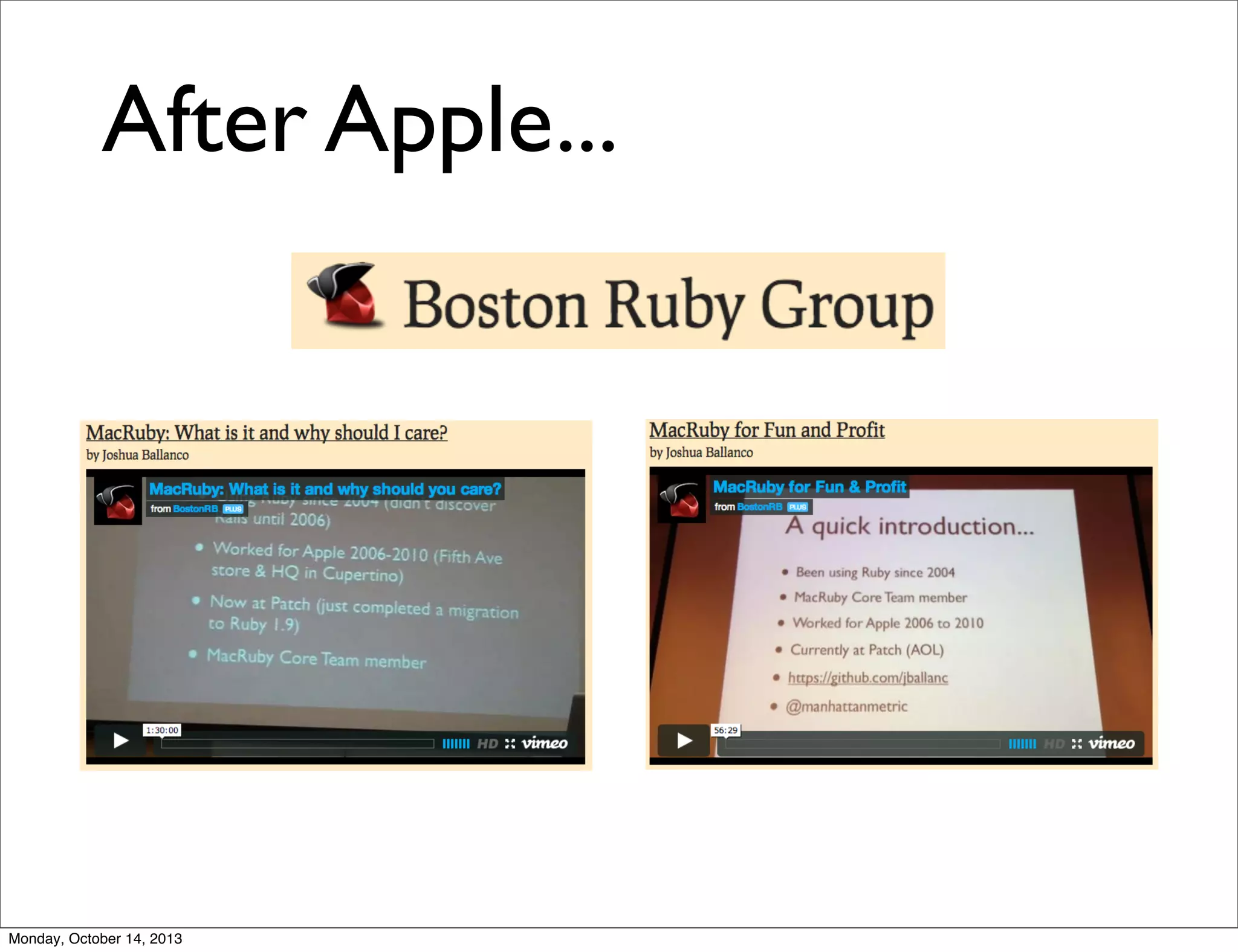 After Apple...

Monday, October 14, 2013

 