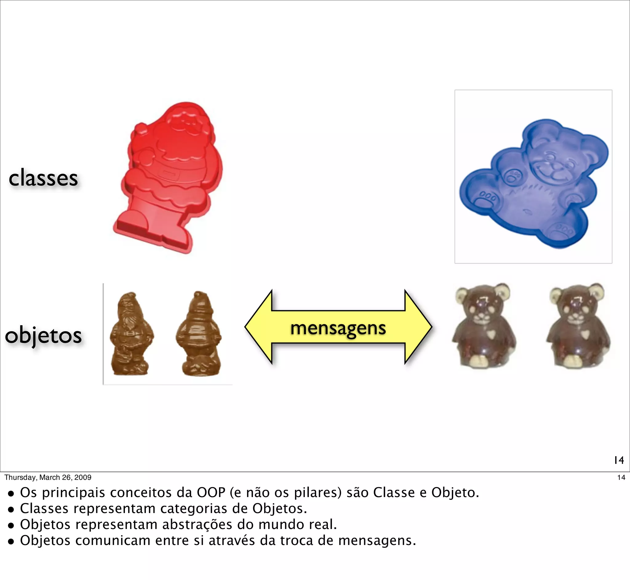 classes




objetos   mensagens




                      14
 