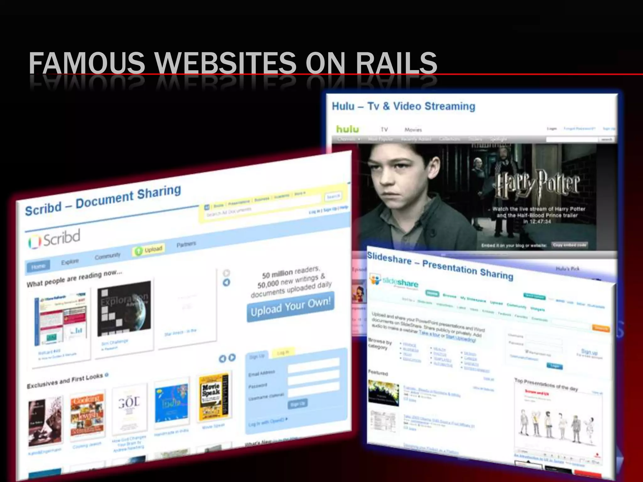 FAMOUS WEBSITES ON RAILS
 
