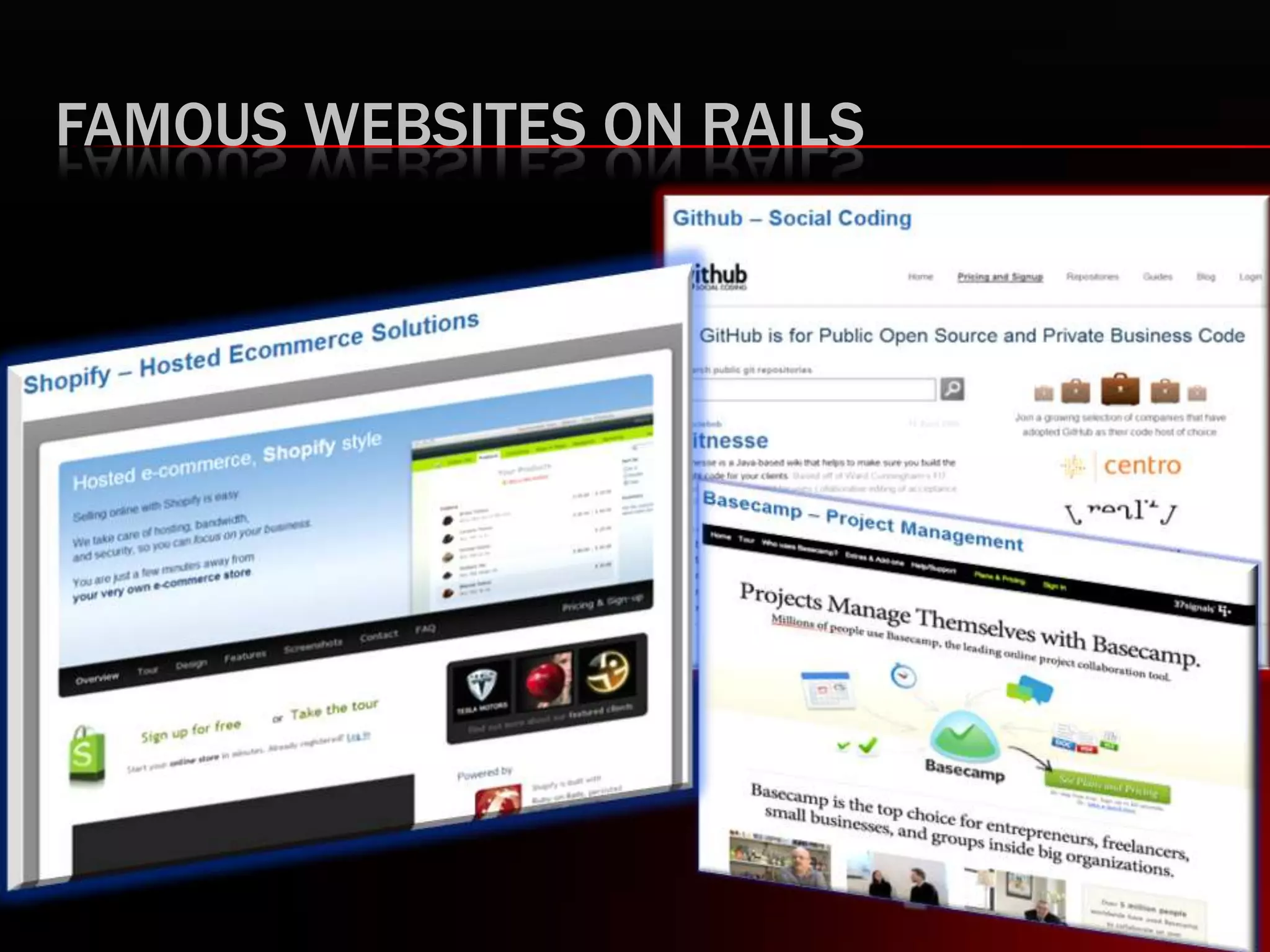 FAMOUS WEBSITES ON RAILS
 