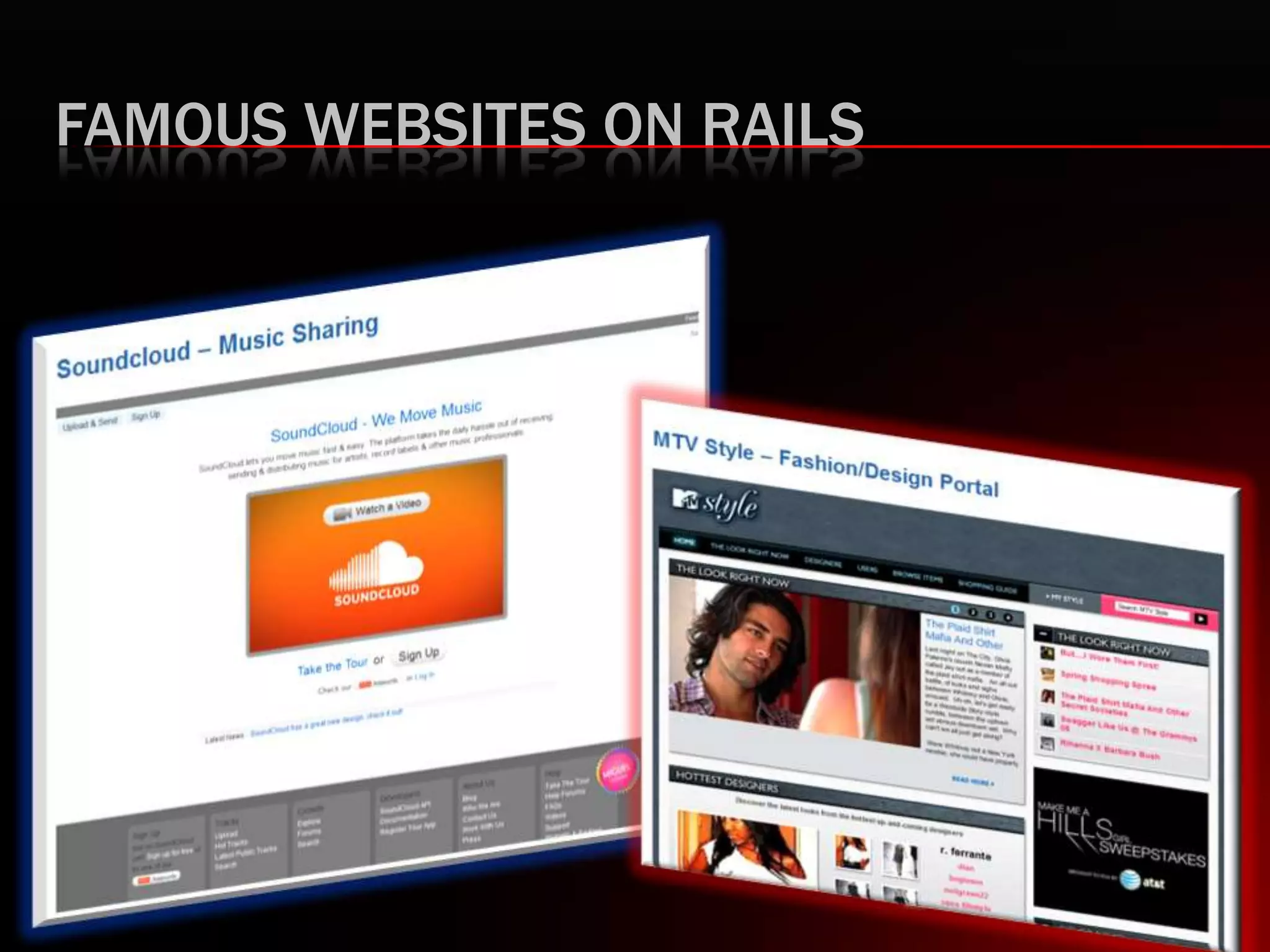 FAMOUS WEBSITES ON RAILS
 