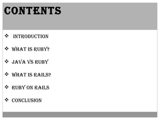 Introduction to Ruby on Rails | PPT