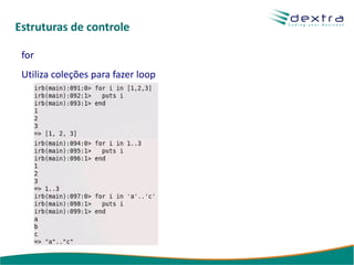 Escopo das variáveis Variáveis locais Definidas dentro de um método 