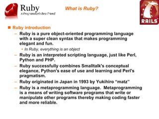 Ruby Programming Tutorial