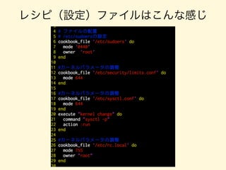 レシピ（設定）ファイルはこんな感じ
 