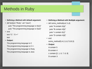 Ruby Basics by Rafiq | PPT