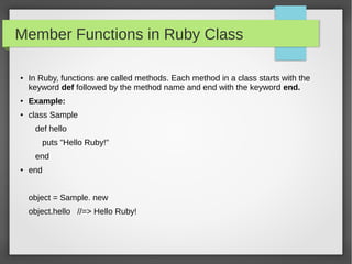 Ruby Basics by Rafiq | ODP | Programming Languages | Computing