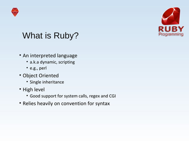 Ruby programming introduction | PPT
