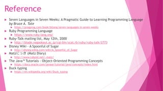 Ruby Programming Language - Introduction | PPT