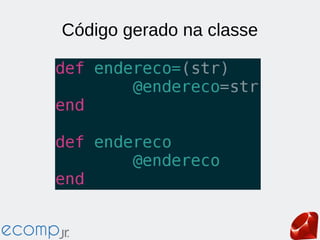 Código gerado na classe
 