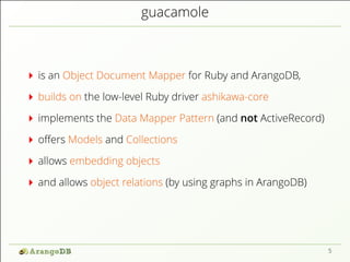 guacamole: an Object Document Mapper for ArangoDB | PDF