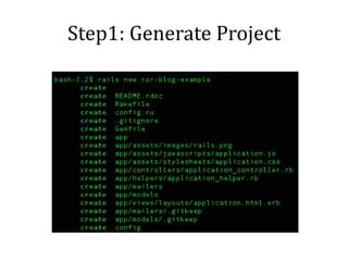 Step1: Generate Project
 
