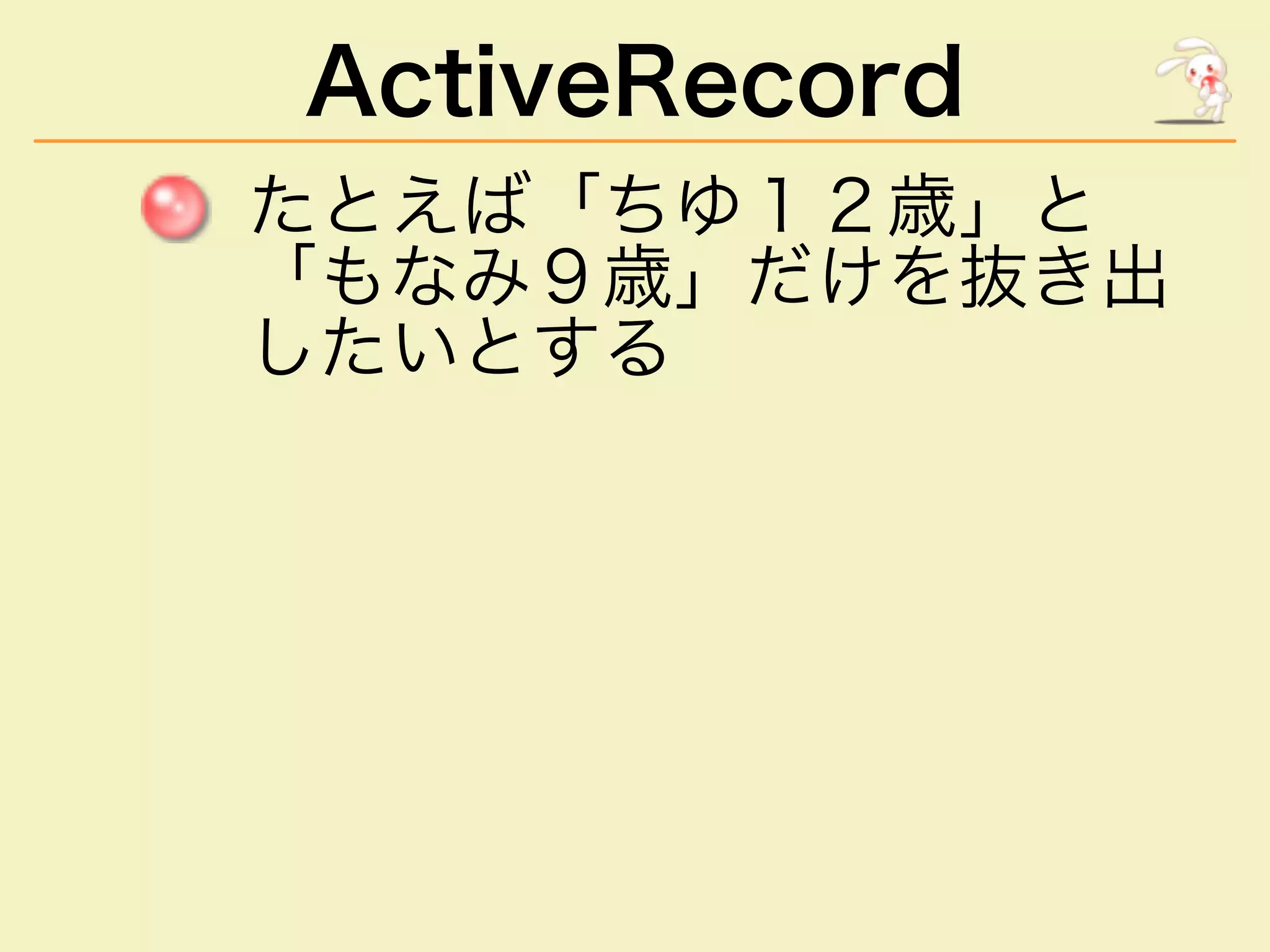 ActiveRecord
������������
�������������
������
 