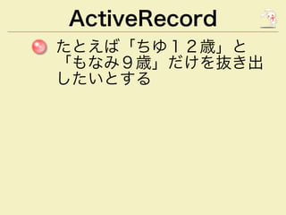 ActiveRecord
������������
�������������
������
 