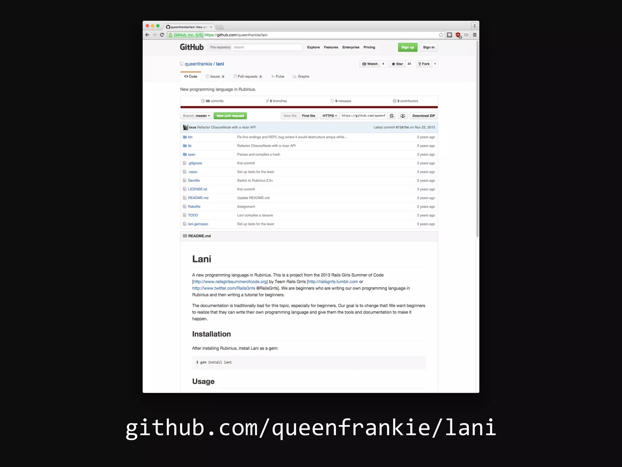 github.com/queenfrankie/lani   