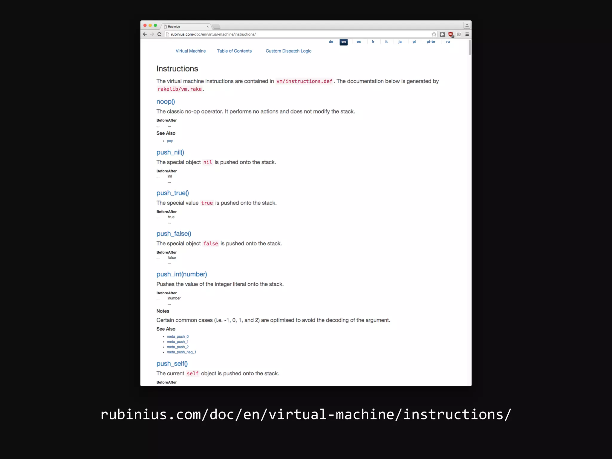 rubinius.com/doc/en/virtual-­‐machine/instructions/   