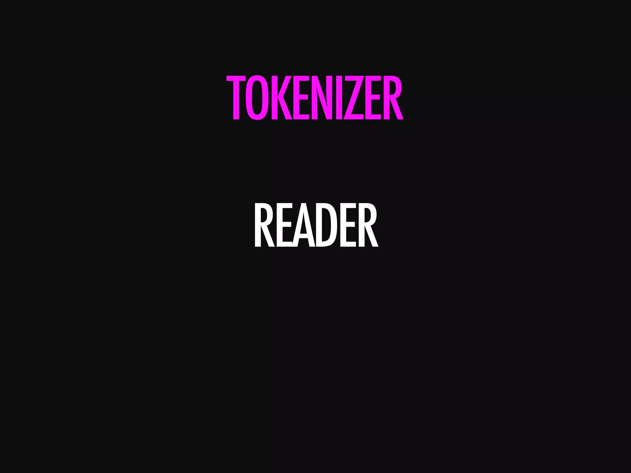 TOKENIZER READER 