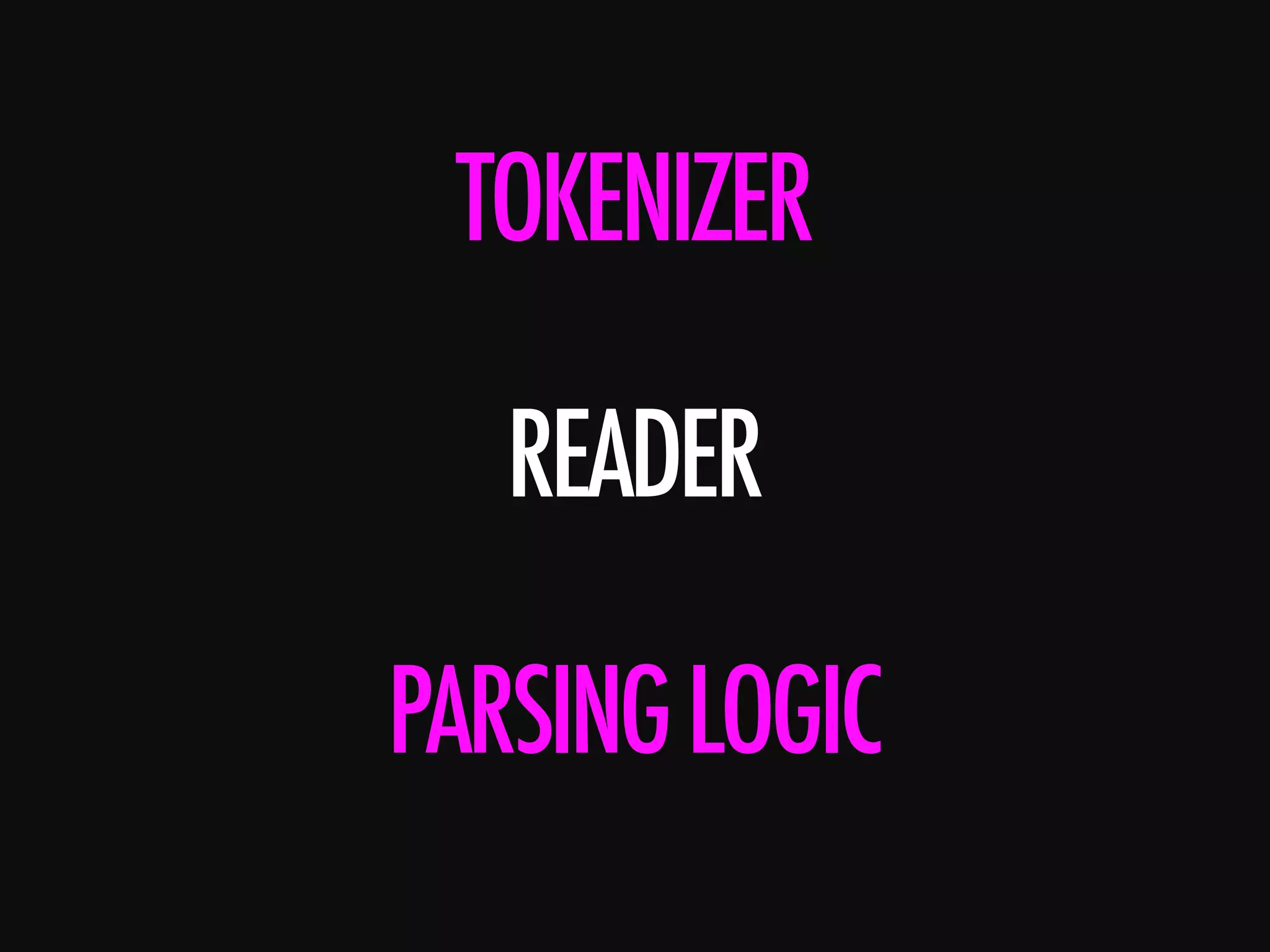 TOKENIZER READER PARSINGLOGIC 