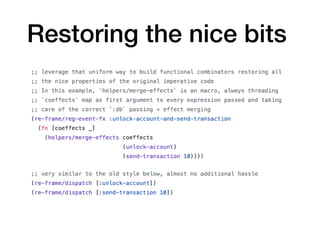 Restoring the nice bits
 