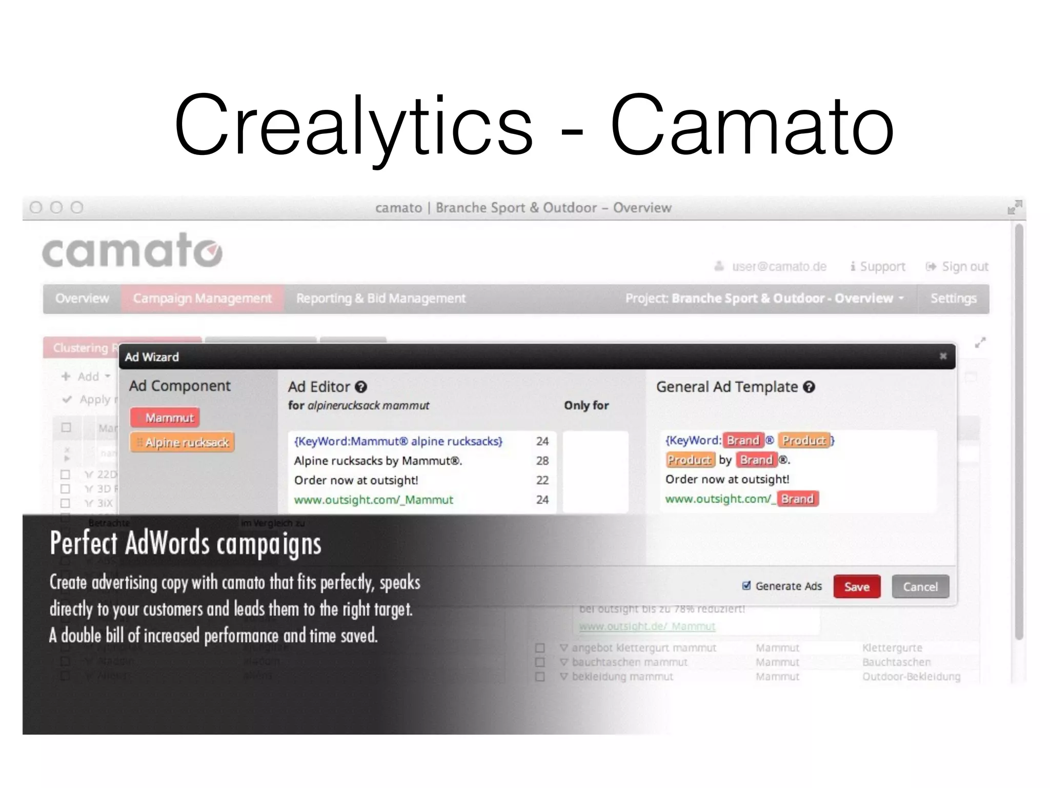 Crealytics - Camato
 