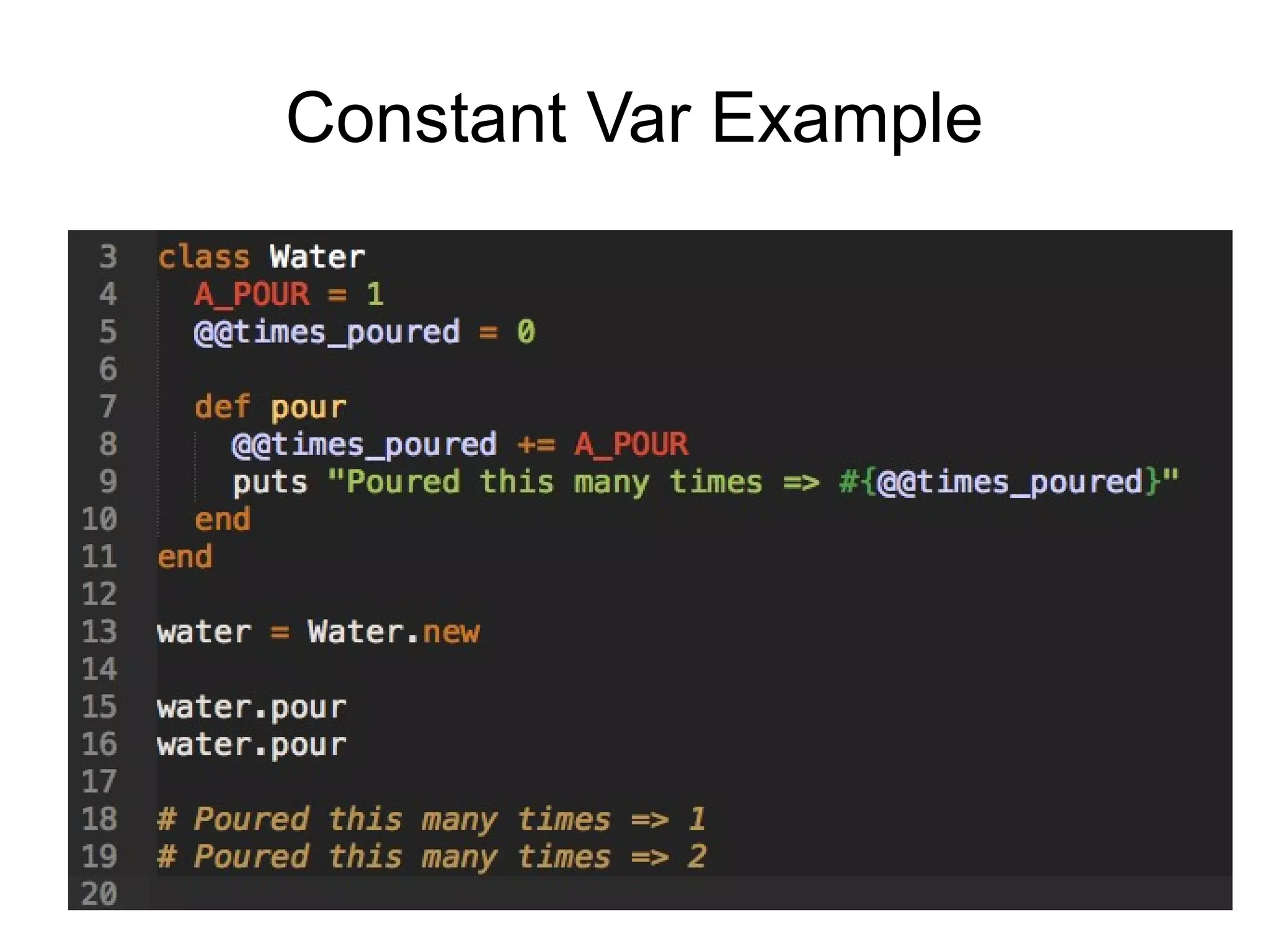 Constant Var Example 