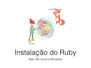 Instalação do Ruby
Mac OS, Linux e Windows
 