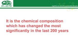 It is the chemical composition which has changed the most significantly in the last 200 years 