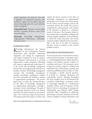 Effect of Knowledge Management on Organizational Performance - A ...