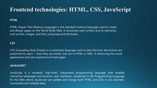 fullstack ppt and backend technologies used | PPT