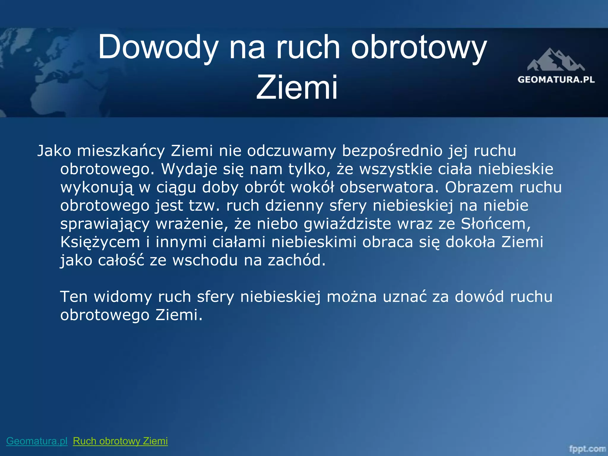 Ruch Obrotowy I Obiegowy Ziemi