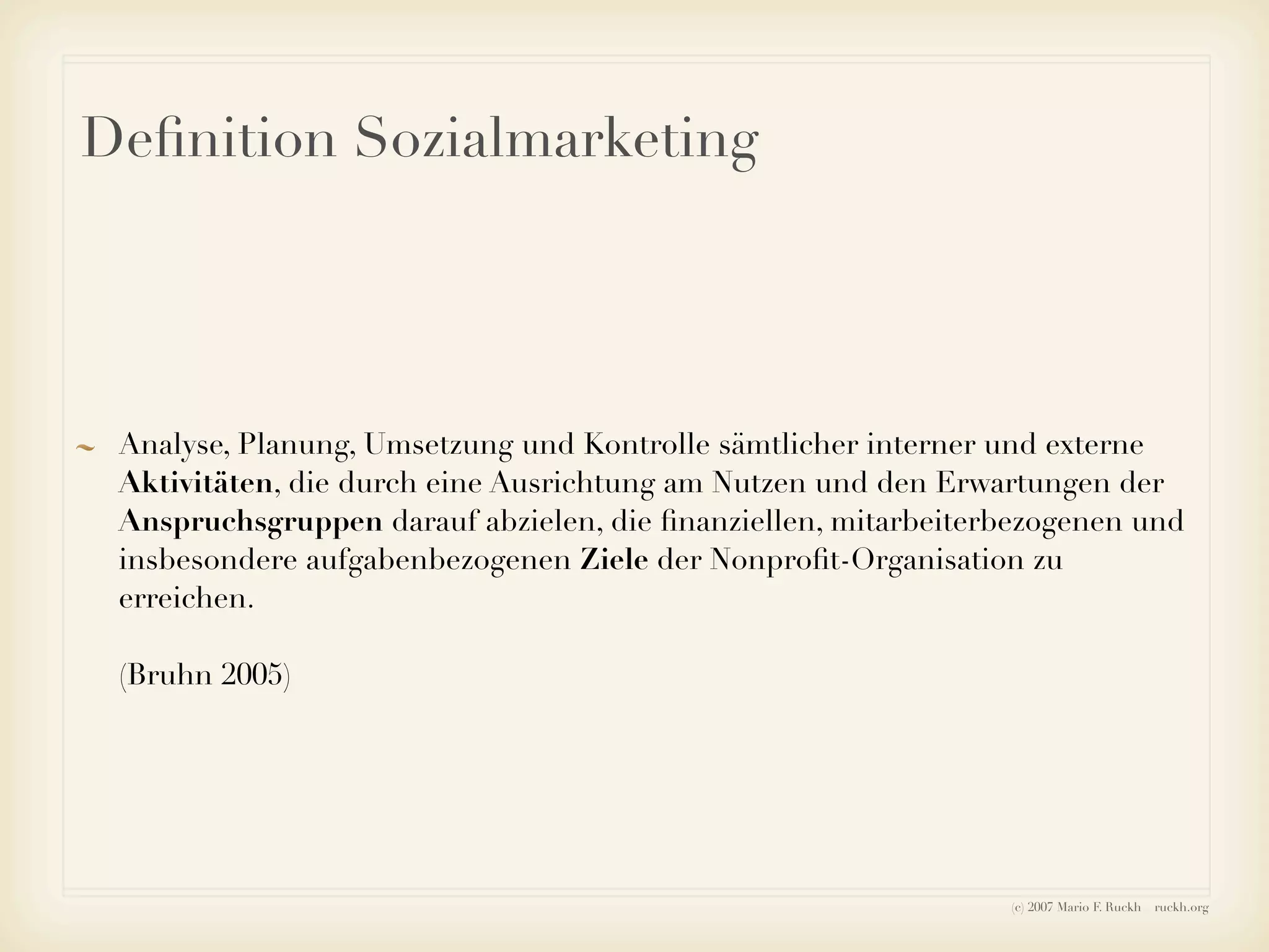 Ruckh - Einführung ins Sozialmarketing